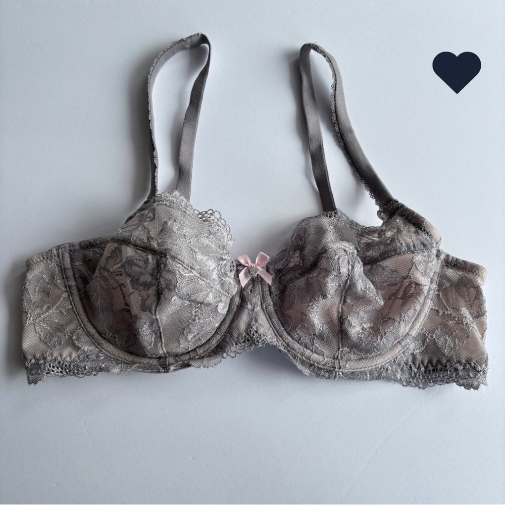 Victoria's Secret Body by Victoria Lace Unlined Demi Underwire Bra Bow Coquette